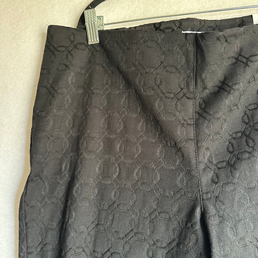Nautica Womens True Black Jacquard Geometric Ankle Pants Size 12 NWT 13P124